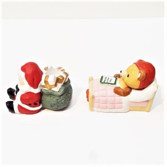 Santa Claus Candle Holder and Twas The Night before Christmas Bear - Picture 2 of 4